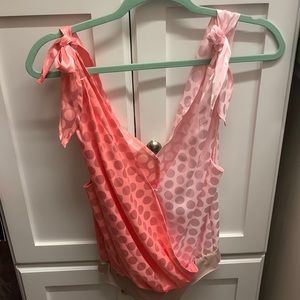 Impeccable Pig bodysuit, small, pink, polkadots